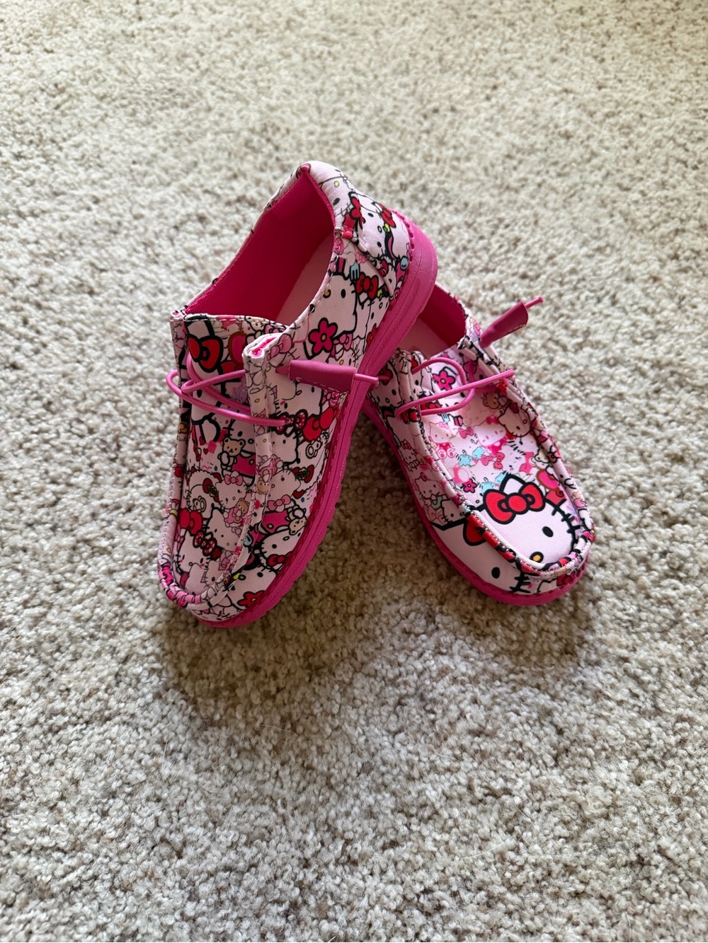 Hello Kitty Pink Kids Moccasin Slip-Ons, 1Y
